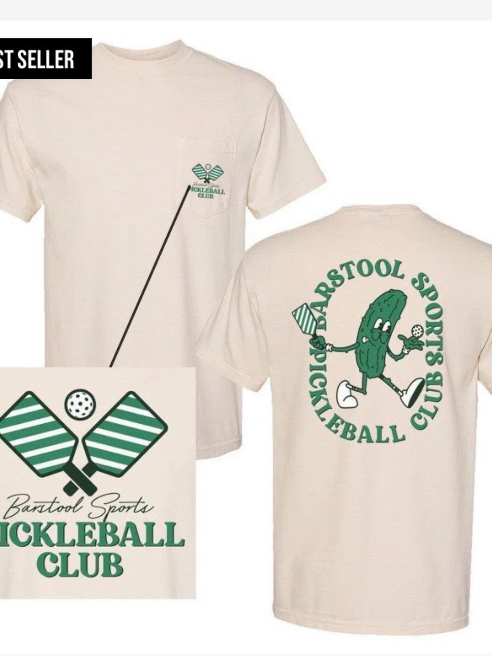 Barstool Sports Pickleball Club Cream Short Sleeve Tee